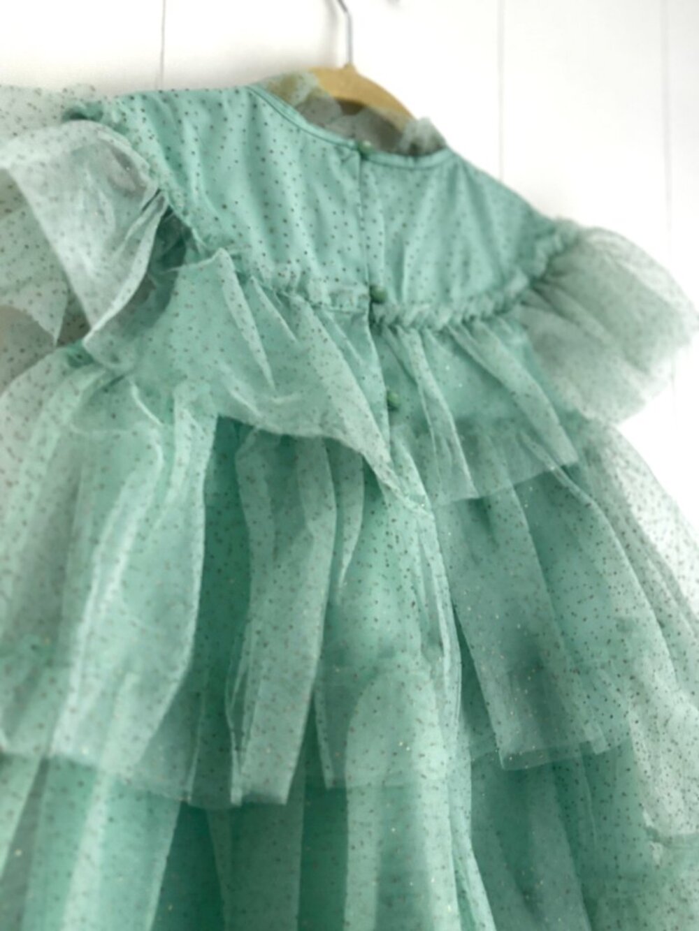 Disney x Janie and Jack Tiana Glitter Tulle Dress Girls Size 6 Mint Party - Picture 7 of 9